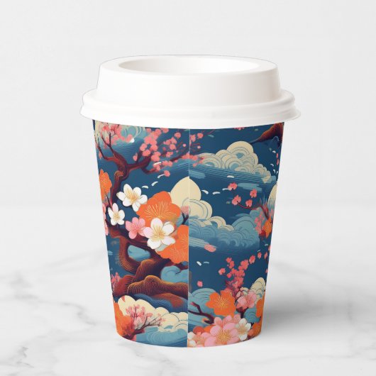 japanisches Kimono-Muster Pappbecher (Rechts)