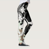 Japanisches Kimono Patern B Leggins-Schwarzes Leggings (Rechts)