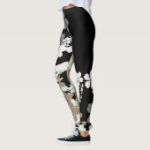 Japanisches Kimono Patern B Leggins-Schwarzes Leggings (Links)