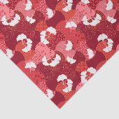 Japanisches Kimono Pattern Red Ginkgo Patchwork Seidenpapier (Ausschnitt)