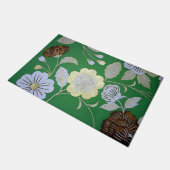 Japanisches KIMONO Textil, Blumenmuster Fußmatte (Schrägansicht)