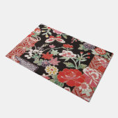 Japanisches KIMONO Textil, Blumenmuster Fußmatte (Schrägansicht)