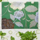 Japanisches KIMONO Textil, Blumenmuster Geschirrtuch (Gefaltet)