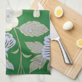 Japanisches KIMONO Textil, Blumenmuster Geschirrtuch (Viertel Falte)