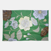 Japanisches KIMONO Textil, Blumenmuster Geschirrtuch (Horizontal)
