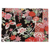 Japanisches KIMONO Textil, Blumenmuster Große Geschenktüte (Rückseite)