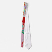 Japanisches KIMONO Textil, Blumenmuster Krawatte (Rückseite)