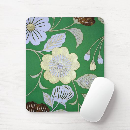 Japanisches KIMONO Textil, Blumenmuster Mousepad (Mit Mouse)
