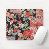 Japanisches KIMONO Textil, Blumenmuster Mousepad (Mit Mouse)
