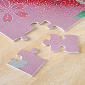 Japanisches KIMONO Textil, Blumenmuster Puzzle (Seite)