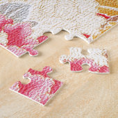 Japanisches KIMONO Textil, Blumenmuster Puzzle (Seite)