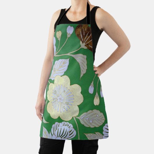 Japanisches KIMONO Textil, Blumenmuster Schürze (InSitu)