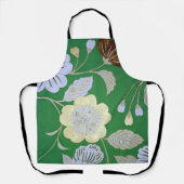 Japanisches KIMONO Textil, Blumenmuster Schürze (Vorderseite)