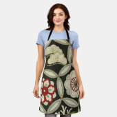 Japanisches KIMONO Textil, Blumenmuster Schürze (Getragen)