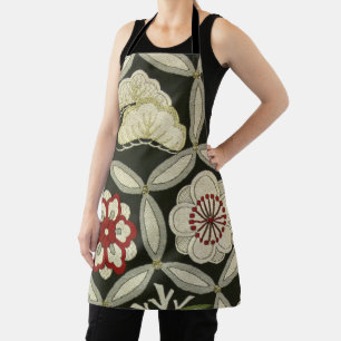 Japanisches KIMONO Textil, Blumenmuster Schürze
