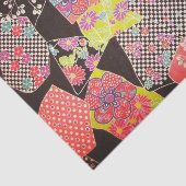 Japanisches KIMONO Textil, Blumenmuster Seidenpapier (Ausschnitt)