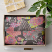 Japanisches KIMONO Textil, Blumenmuster Seidenpapier (Geschenk)