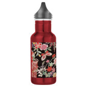 Japanisches KIMONO Textil, Blumenmuster Trinkflasche (Links)