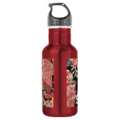 Japanisches KIMONO Textil, Blumenmuster Trinkflasche (Rückseite)