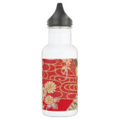 Japanisches KIMONO Textil, Blumenmuster Trinkflasche (Links)