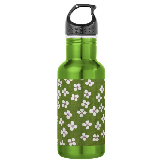 Japanisches KIMONO Textil, Floret Muster Edelstahlflasche (Vorderseite)