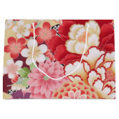 Japanisches KIMONO Textil, Floret Muster Große Geschenktüte (Vorderseite)