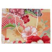 Japanisches KIMONO Textil, Floret Muster Große Geschenktüte (Rückseite)