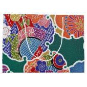 Japanisches KIMONO Textil, Floret Muster Große Geschenktüte (Rückseite)