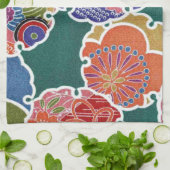 Japanisches KIMONO Textil, Floret Muster Handtuch (Gefaltet)