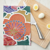 Japanisches KIMONO Textil, Floret Muster Handtuch (Viertel Falte)