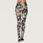 Japanisches KIMONO Textil, Floret Muster Leggings (Rückseite)