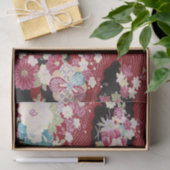 Japanisches KIMONO Textil, Floret Muster Seidenpapier (Geschenk)