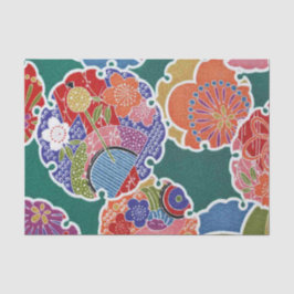 Japanisches KIMONO Textil, Floret Muster Seidenpapier