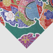 Japanisches KIMONO Textil, Floret Muster Seidenpapier (Ausschnitt)