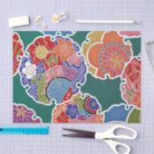 Japanisches KIMONO Textil, Floret Muster Seidenpapier (Handwerk)