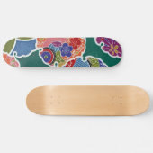 Japanisches KIMONO Textil, Floret Muster Skateboard (Horizontal)