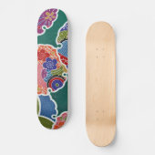 Japanisches KIMONO Textil, Floret Muster Skateboard (Vorderseite)