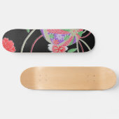Japanisches KIMONO Textil, Floret Muster Skateboard (Horizontal)