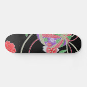 Japanisches KIMONO Textil, Floret Muster Skateboard (Horizontal)