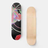 Japanisches KIMONO Textil, Floret Muster Skateboard (Vorderseite)