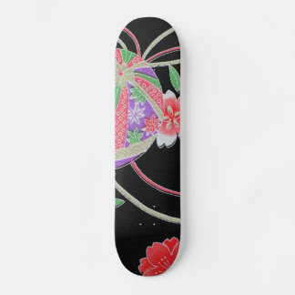 Japanisches KIMONO Textil, Floret Muster Skateboard