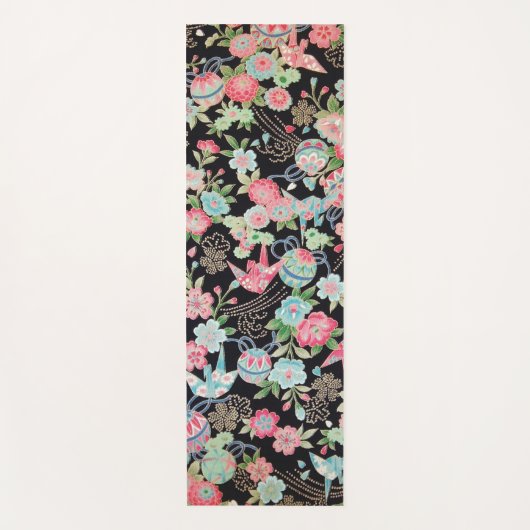 Japanisches KIMONO Textil, Floret Muster Yogamatte (Vorderseite)