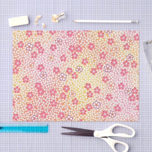 Japanisches KIMONO Textil, Kirschblütenmuster Seidenpapier (Handwerk)