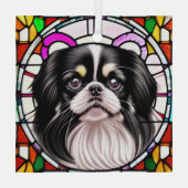 Japanisches Kinn, "gestanztes Glas" Ornament Aus Glas (Rückseite)