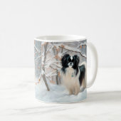 Japanisches Kinn Let It Snow Weihnachten Kaffeetasse (VorderseiteRechts)