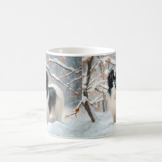 Japanisches Kinn Let It Snow Weihnachten Kaffeetasse (Mittel)