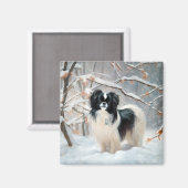 Japanisches Kinn Let It Snow Weihnachten Magnet (Vorderseite/Rückseite)