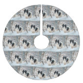 Japanisches Kinn Let It Snow Weihnachten Polyester Weihnachtsbaumdecke (Vorderseite)