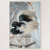 Japanisches Kinn Let It Snow Weihnachten Puzzle (Vertikal)