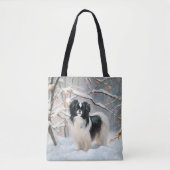 Japanisches Kinn Let It Snow Weihnachten Tasche (Vorderseite)